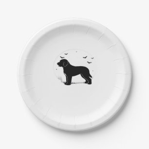 Barbet Dog � Halloween Moon Silhouette Oversized T Papieren Bordje