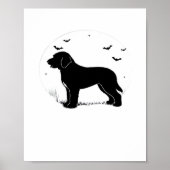 Barbet Dog - Halloween Moon Silhouette Oversized T Poster (Voorkant)