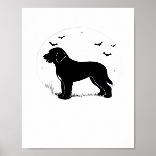 Barbet Dog - Halloween Moon Silhouette Oversized T Poster (Voorkant)