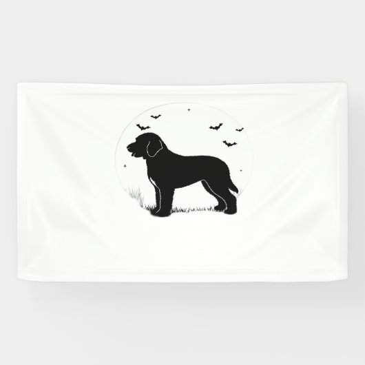 Barbet Dog - Halloween Moon Silhouette Oversized T Spandoek (Horizontaal)