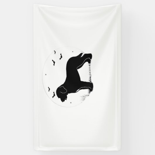 Barbet Dog - Halloween Moon Silhouette Oversized T Spandoek (Verticaal)
