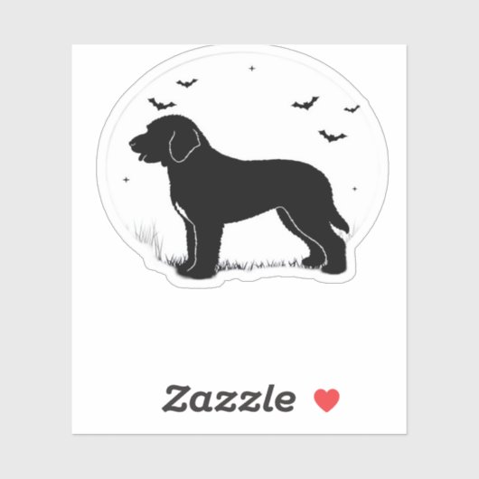 Barbet Dog - Halloween Moon Silhouette Oversized T Sticker (Vel)