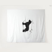 Barbet Dog - Halloween Moon Silhouette Oversized T Wandkleed (Voorkant (horizontaal))