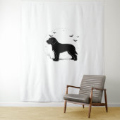 Barbet Dog - Halloween Moon Silhouette Oversized T Wandkleed (In situ)
