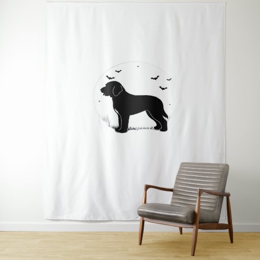 Barbet Dog - Halloween Moon Silhouette Oversized T Wandkleed (In situ)