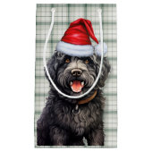 Barbet Dog Holiday Green Plaid Kerstmis Klein Cadeauzakje (Voorkant)