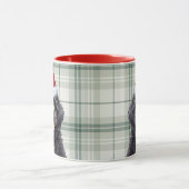 Barbet Dog Holiday Green Plaid Kerstmis Mok (Midden)