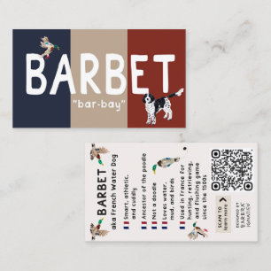 BARBET Dog Info Kaart Visitekaartje
