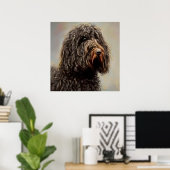 Barbet - Dog Portrait Poster (Thuiskantoor)