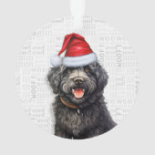 Barbet Dog Vakantie Kerstfoto Ornament (achterkant)