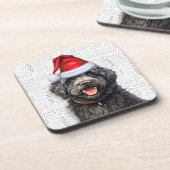 Barbet Dog Woof Word Art Holiday Bier Onderzetter (Linkerzijde)