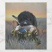 Barbet , Franse Waterdog Wijn Etiket (Enkel label)