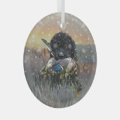 Barbet, Franse waterhond Glas Ornament (Voorkant Rechts)