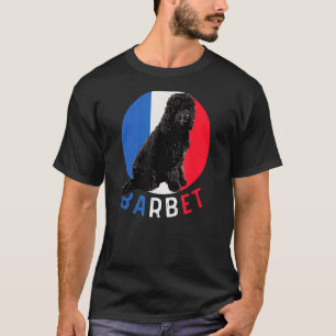Barbet Franse waterhond met Frankrijk vlag & kleur T-shirt
