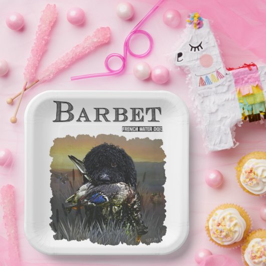 Barbet, Franse waterhond Papieren Bordje (Feest)