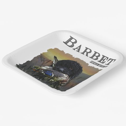Barbet, Franse waterhond Papieren Bordje (Gebogen)