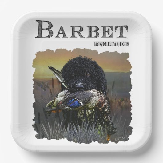 Barbet, Franse waterhond Papieren Bordje (Voorkant)