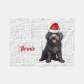 Barbet Hond met naam Kerstvakantie Fleece Deken (Voorkant (Horizontaal))