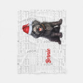 Barbet Hond met naam Kerstvakantie Fleece Deken (Voorkant)