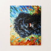 Barbet Puzzel: Zwarte Franse Waterhond Legpuzzel (Verticaal)