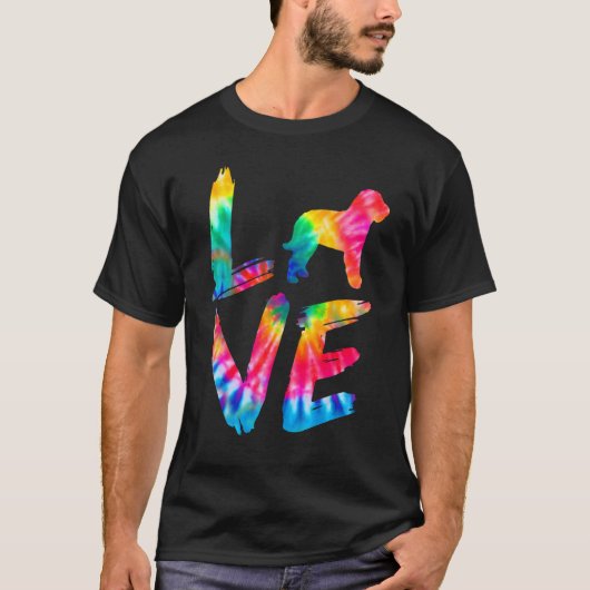 Barbet Tie Dye Love Dog mama T-shirt (Voorkant)