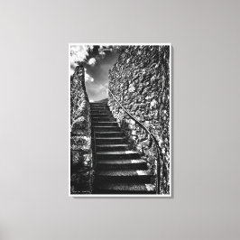 Barbican Steps, beeldende kunst zwart-wit Canvas Afdruk
