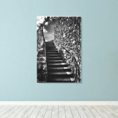 Barbican Steps, beeldende kunst zwart-wit Canvas Afdruk (Insitu (Houten vloer))