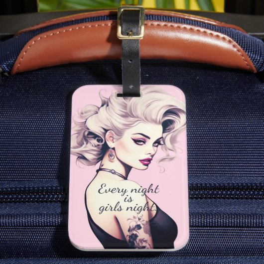 Barbie geïnspireerd bagagelabel (Voorkant Insitu 2)