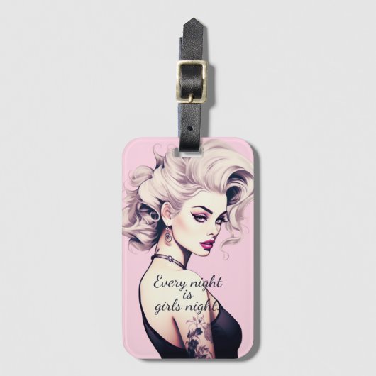 Barbie geïnspireerd bagagelabel (Voorkant (verticaal))