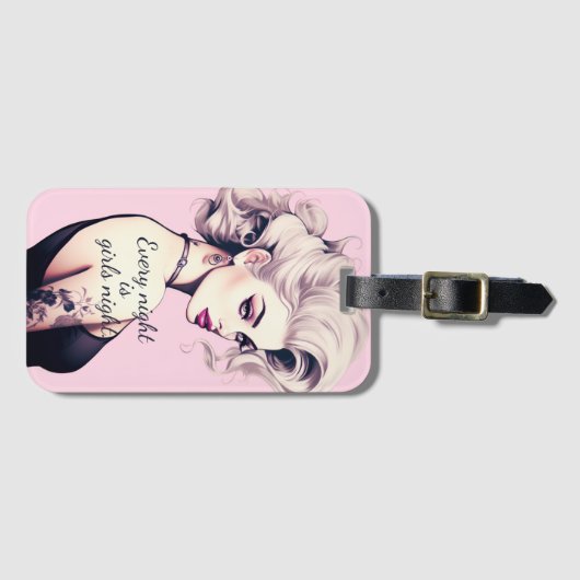 Barbie geïnspireerd bagagelabel (Voorkant (horizontaal))