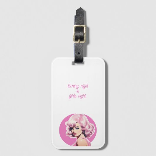 Barbie geïnspireerd bagagelabel (Voorkant (verticaal))