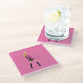 Barbie Glas Onderzetter (Schuin)