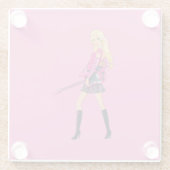 Barbie Glass Coaster Glazen Onderzetter (Achterkant)