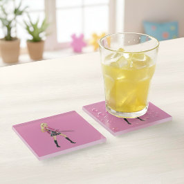 Barbie Glass Coaster Glazen Onderzetter