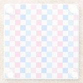 Barbie goes to the ocean checkerboard pattern glazen onderzetter (Achterkant)