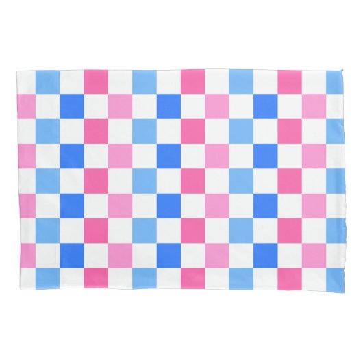 Barbie goes to the ocean checkerboard pattern kussensloop (Voorkant-Links)