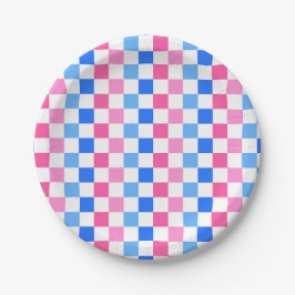 Barbie goes to the ocean checkerboard pattern papieren bordje
