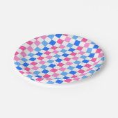 Barbie goes to the ocean checkerboard pattern papieren bordje (Gekanteld)