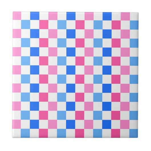 Barbie goes to the ocean checkerboard pattern tegeltje (Voorkant)