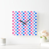 Barbie goes to the ocean checkerboard pattern vierkante klok (Huis)