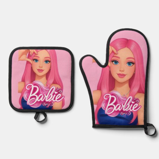 Barbie Ovenwant & Pannenlap Set (Voorkant)