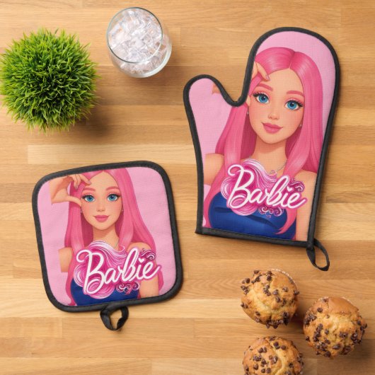 Barbie Ovenwant & Pannenlap Set (Top down)