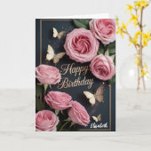 Barbie pink roses flowers kaart (Gele Bloem)