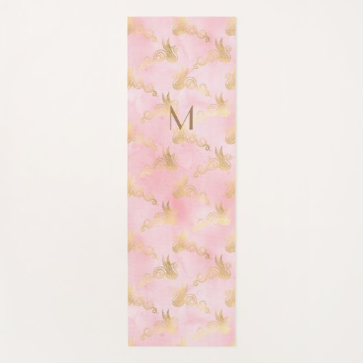 Barbie Roze Goud Bloemen Hemelse vieringen Yogamat (Voorkant)