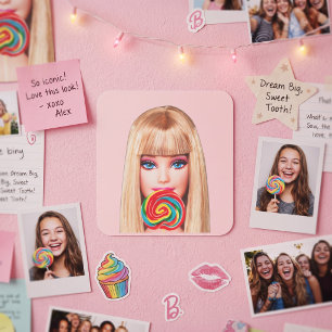 Barbie Vierkante Sticker