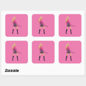 Barbie Vierkante Sticker (Vel)
