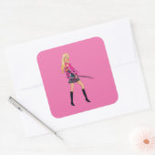 Barbie Vierkante Sticker (Envelop)