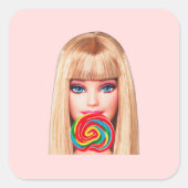 Barbie Vierkante Sticker (Voorkant)