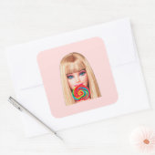 Barbie Vierkante Sticker (Envelop)