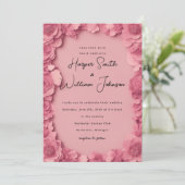 barbiecore bloemenbruiloft uitnodiging (Staand voorkant)